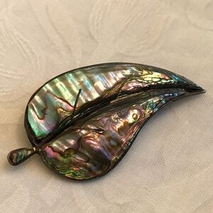 Abalone Leaf Brooch Pin